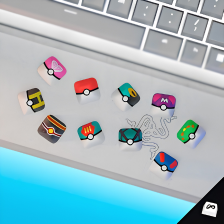Monster Trainer Ball Keycap Set