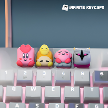 Pink Balloon Critter Keycaps