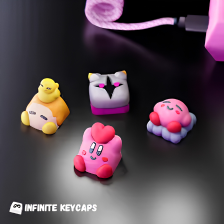 Pink Balloon Critter Keycaps