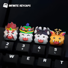 Poro-Inspired Furry Warrior Keycap Set