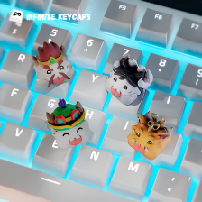 Poro-Inspired Furry Warrior Keycap Set