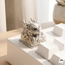 Silver Guardian Lion Keycap