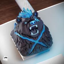 Glowing Shadow Bear Keycap