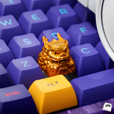 Golden Lion Dance Head Keycap