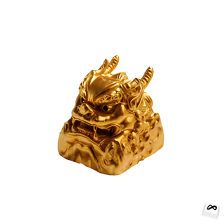 Golden Lion Dance Head Keycap