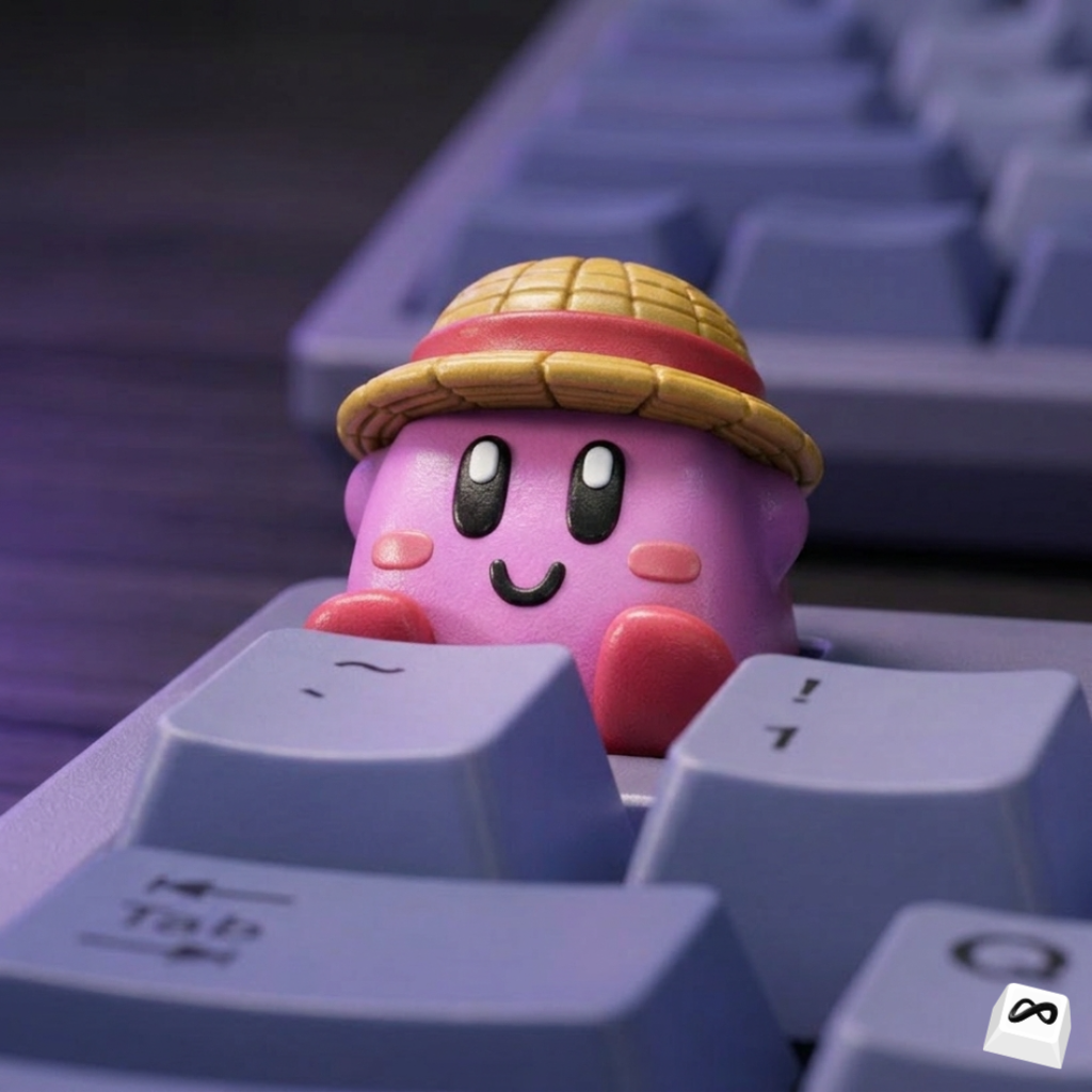 Straw Hat Pink Star Keycap