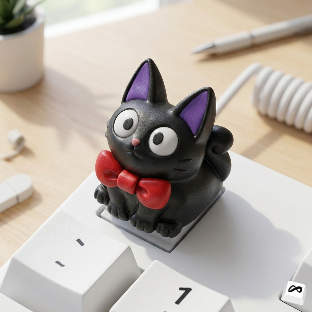 Black Magic Cat Artisan Keycap