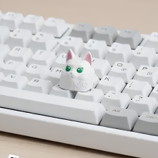 Fluffy White Cat Keycap