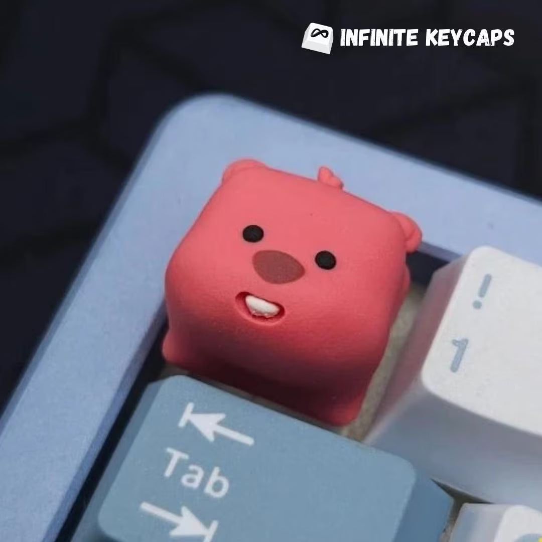 Cute Pink Beaver Keycap