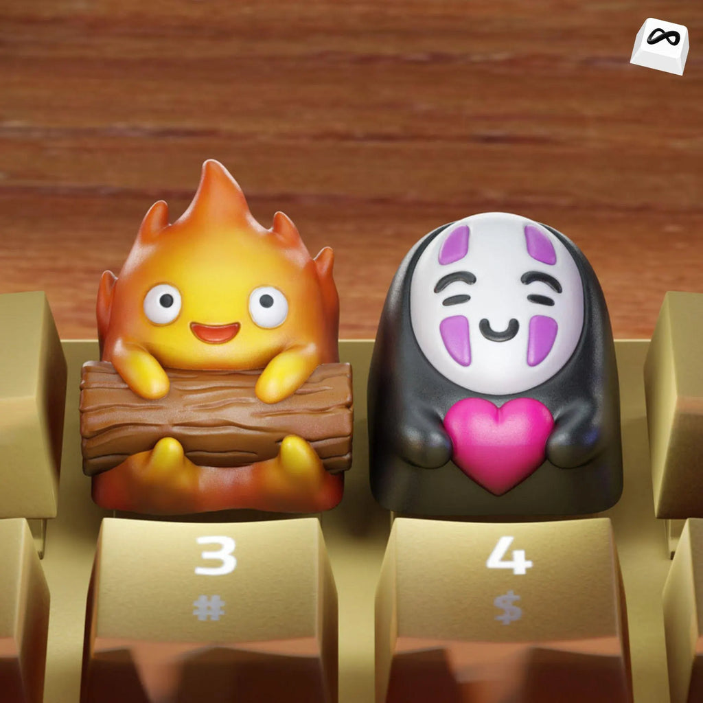 Fire Spirit & Masked Ghost Resin Keycap