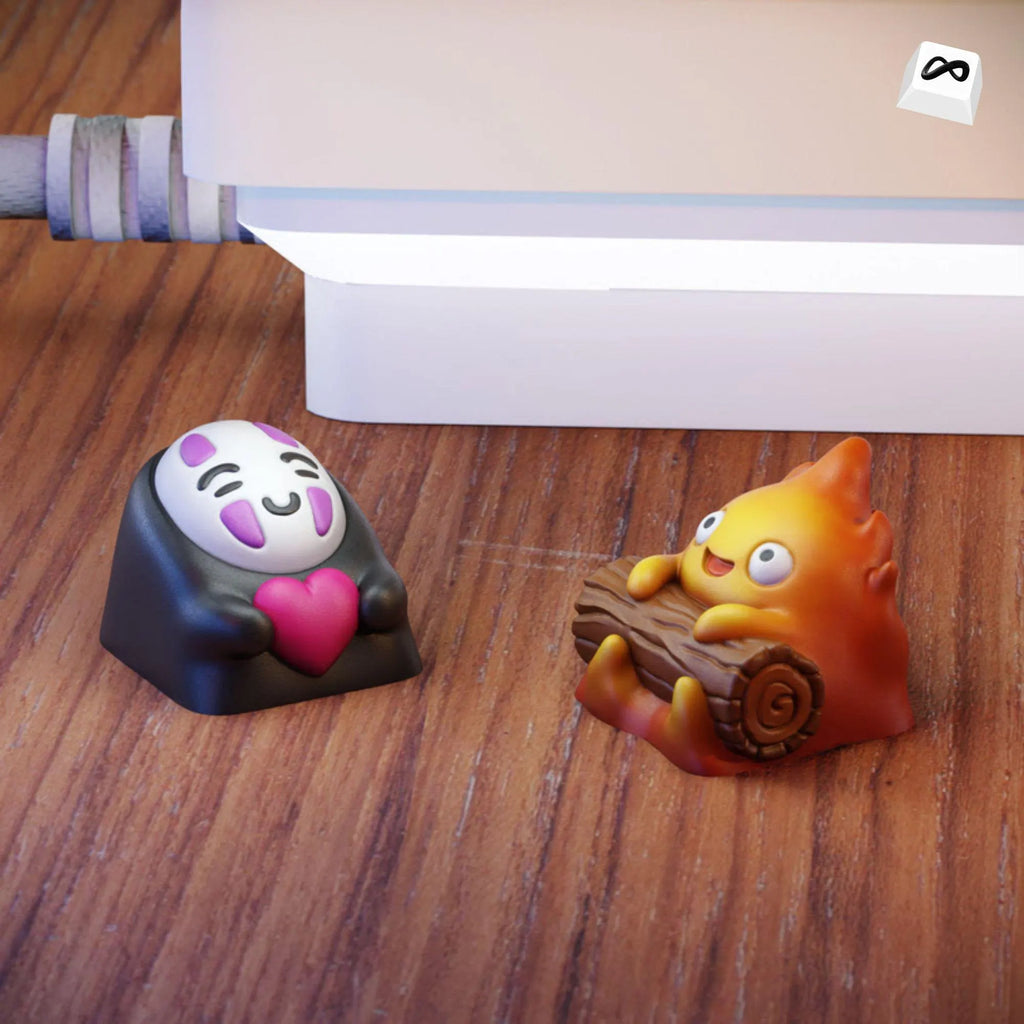 Fire Spirit & Masked Ghost Resin Keycap