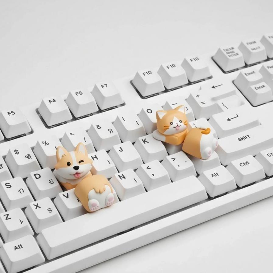 Corgi & Cat Artisan Keycap Set