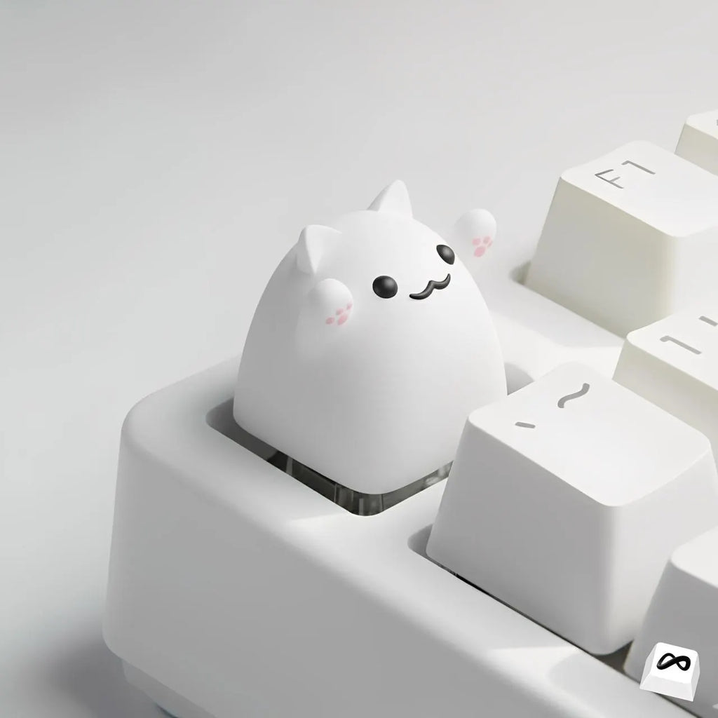 Cute White Paw Cat Keycap
