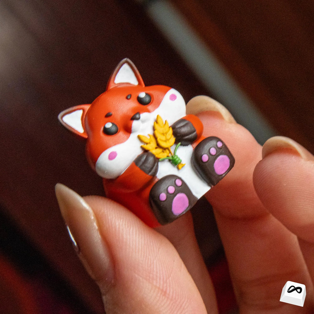 Cute Red Fox Artisan Keycap