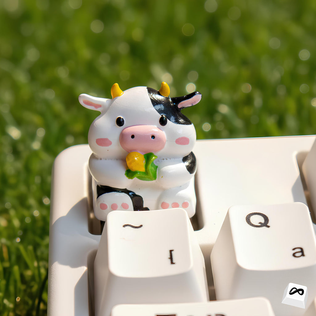 Cute Cow Artisan Keycap