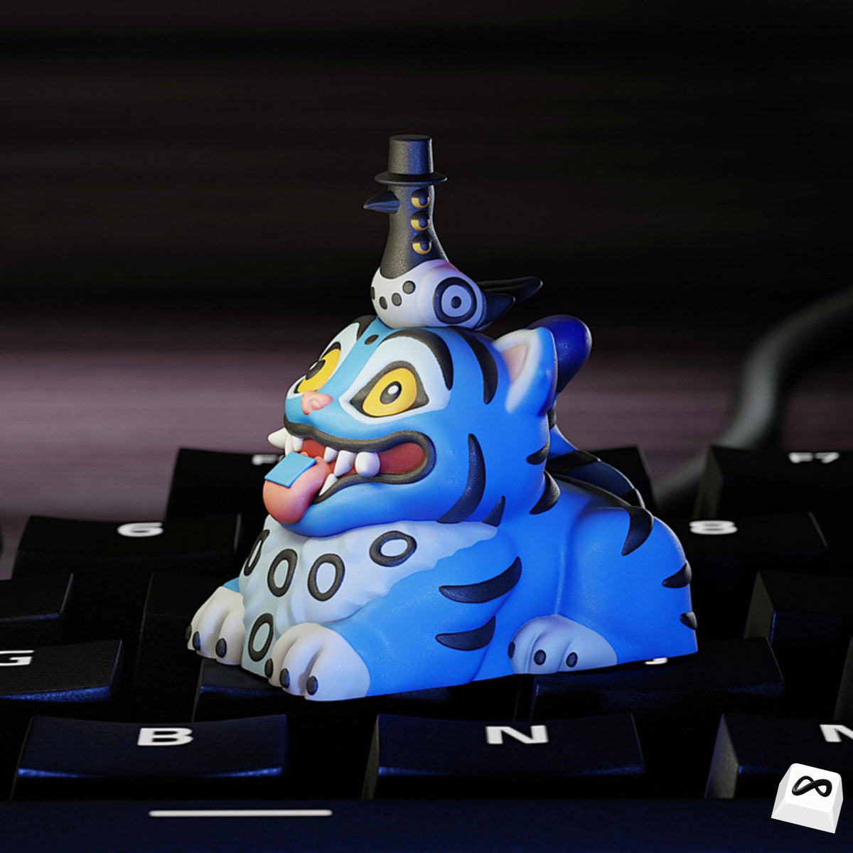 Cute Blue Monster Artisan Keycap– Fantasy Creature TAB Keycap