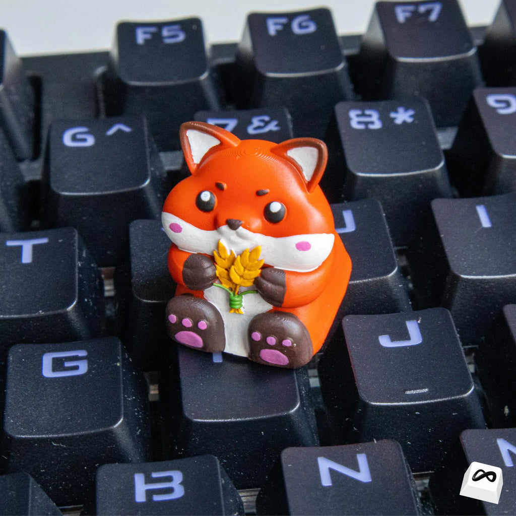 Cute Red Fox Artisan Keycap
