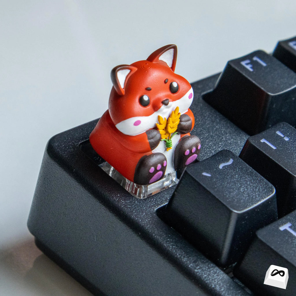 Cute Red Fox Artisan Keycap
