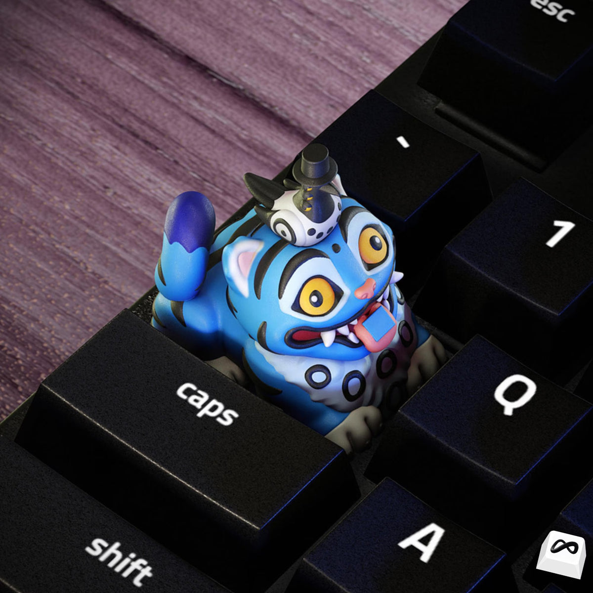 Cute Blue Monster Artisan Keycap– Fantasy Creature TAB Keycap