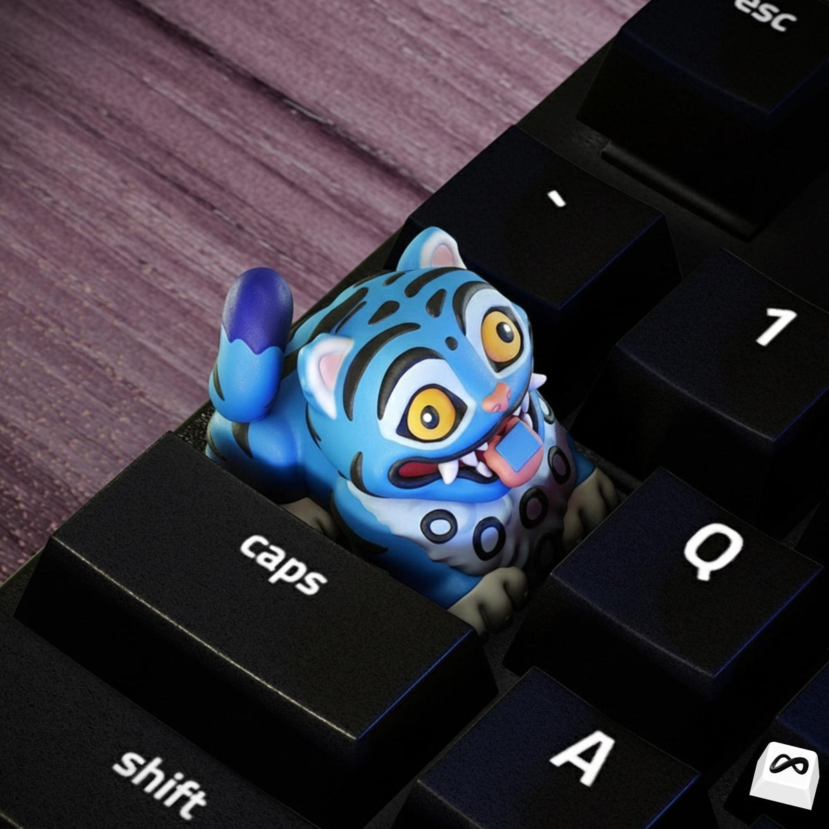 Cute Blue Monster Artisan Keycap– Fantasy Creature TAB Keycap