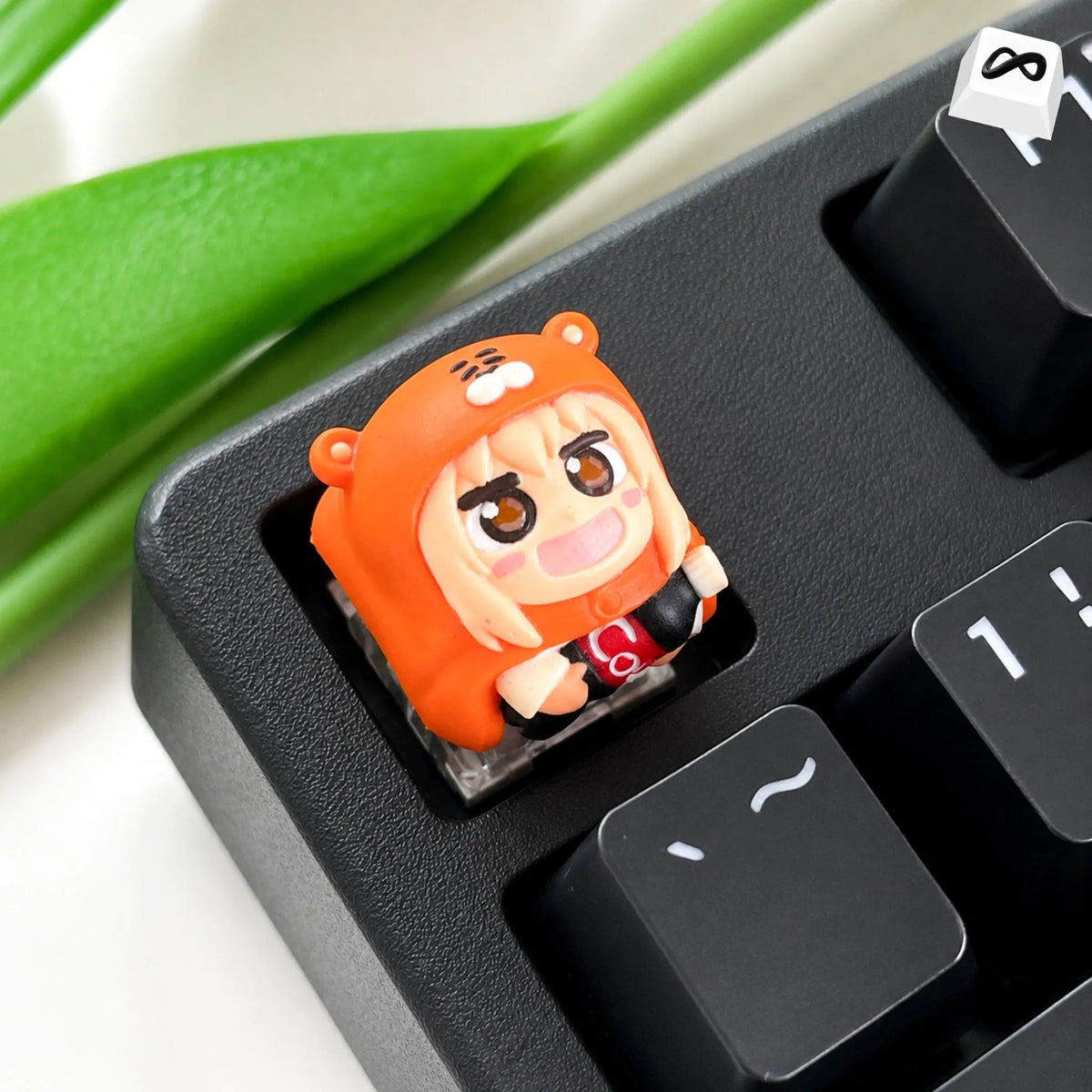 Anime-Inspired Chibi Bear Hoodie Keycap