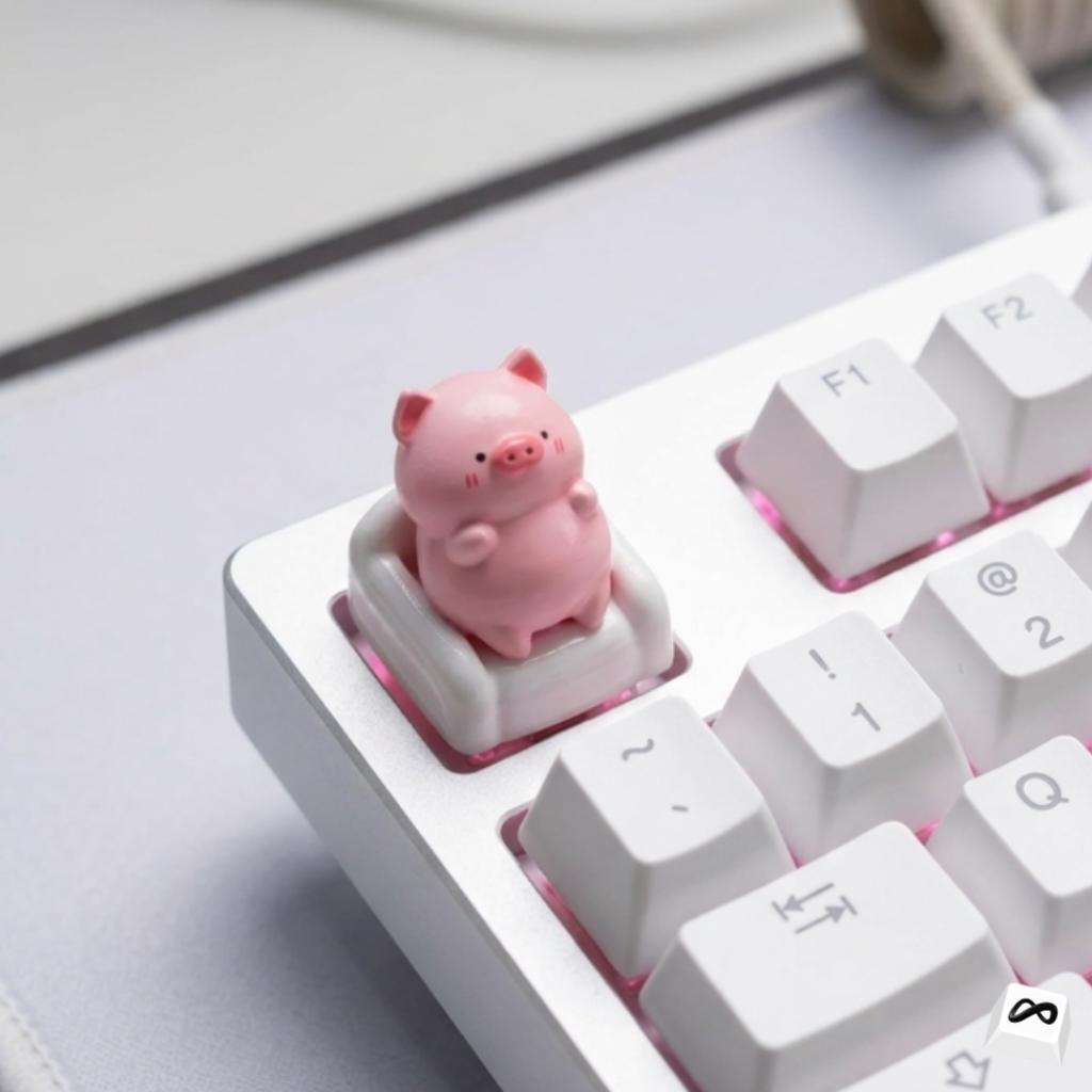 Cute Pig on Sofa Keycap