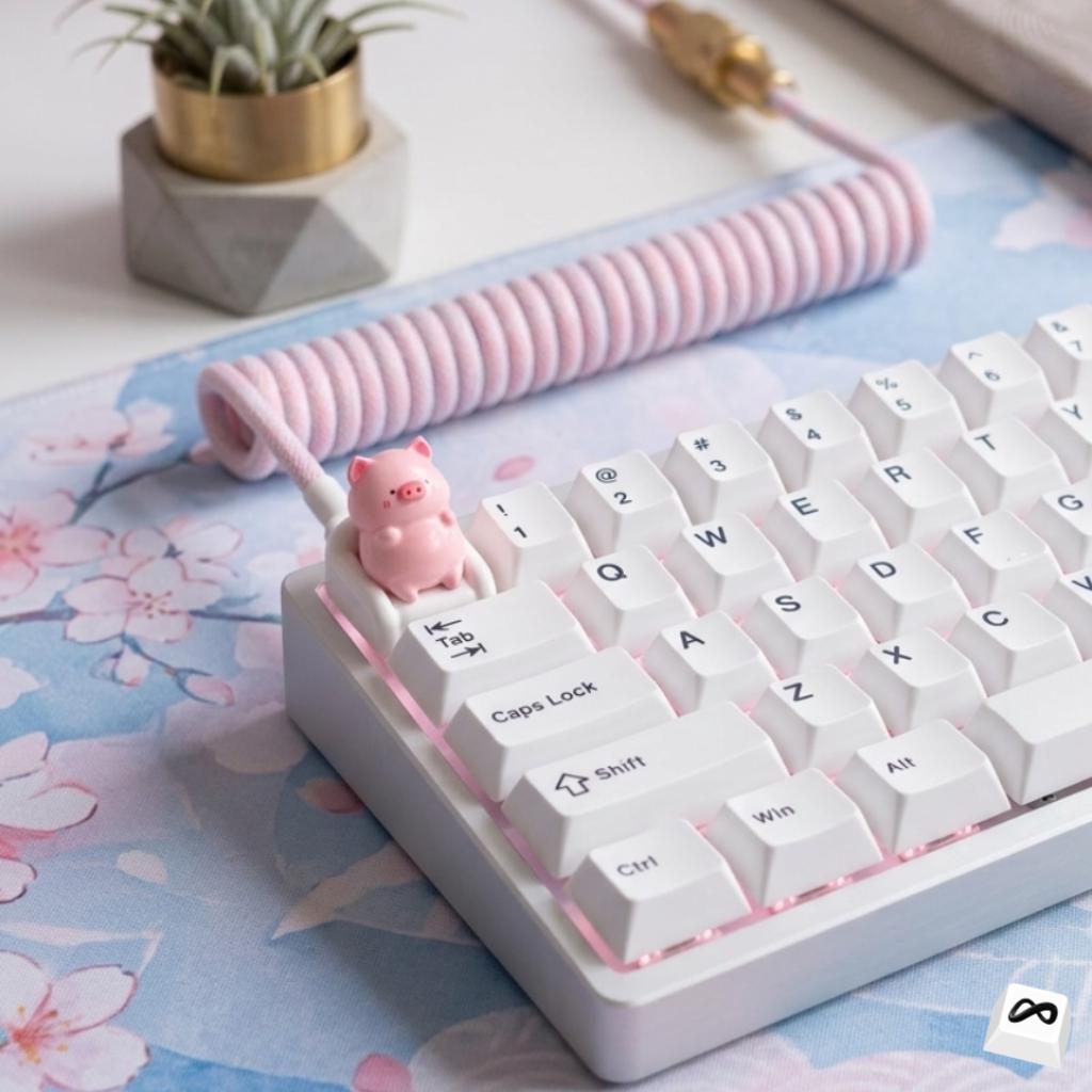 Cute Pig on Sofa Keycap