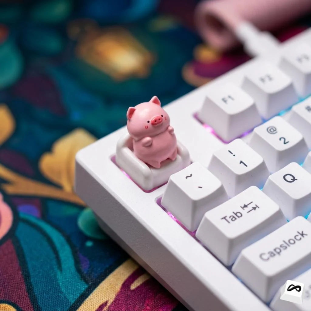 Cute Pig on Sofa Keycap