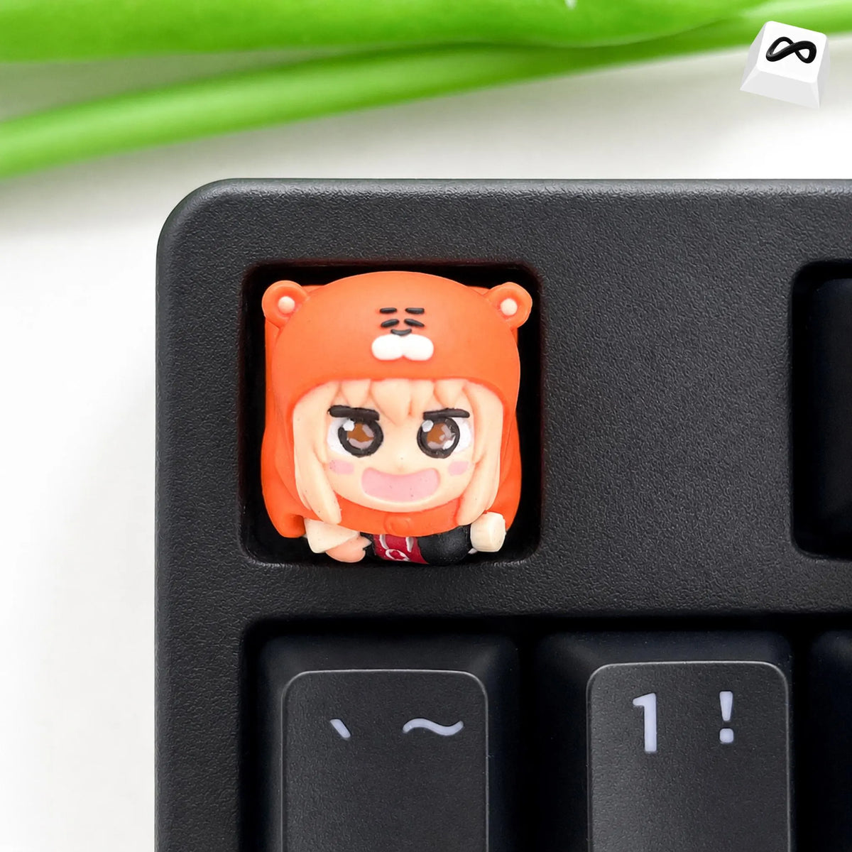Anime-Inspired Chibi Bear Hoodie Keycap