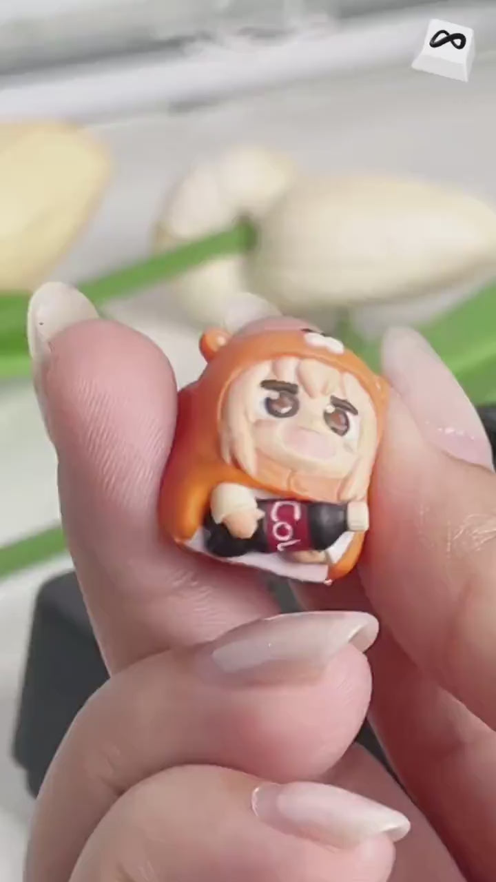 Anime-Inspired Chibi Bear Hoodie Keycap