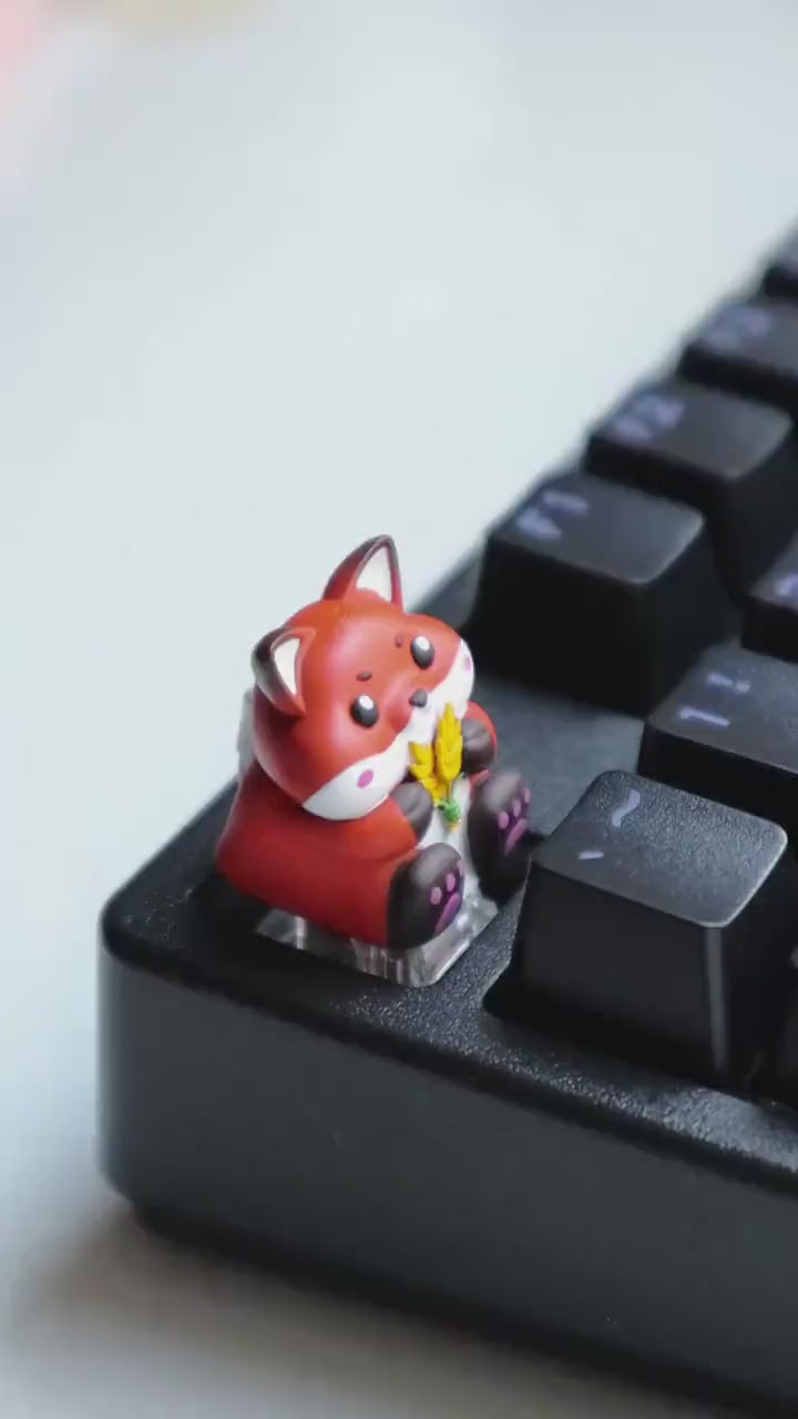 Cute Red Fox Artisan Keycap