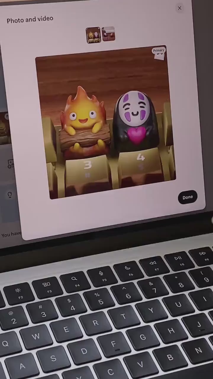 Fire Spirit & Masked Ghost Resin Keycap